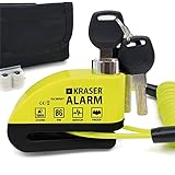 KRASER WA6Y Candado Moto Disco Alarma 110dB, Reforzado Impermeable, Cerradura Seguridad, Accesorio...