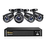 Anlapus 1080P Kit de Cámaras Seguridad 8CH H.265+ Videograbador DVR con 4 Cámara de Vigilancia...